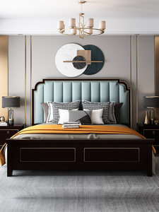 美式床轻奢实木床1.8米双人床主卧1.5米欧式床公主床现代简约婚床
