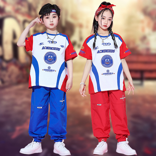 男女孩爵士舞蹈服街舞套装小学生运动会班服个性潮服架子鼓演出服