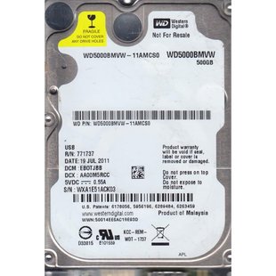 WD5000BMVW-11AMCS0电脑西数硬盘摔坏电路板维修二次开盘数据恢复