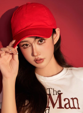 鸭舌帽软顶纯棉纯色棒球帽男女