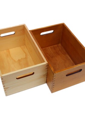 大号无盖桌面实木收纳箱子工具箱杂物箱储物箱zakka手提盒子定制