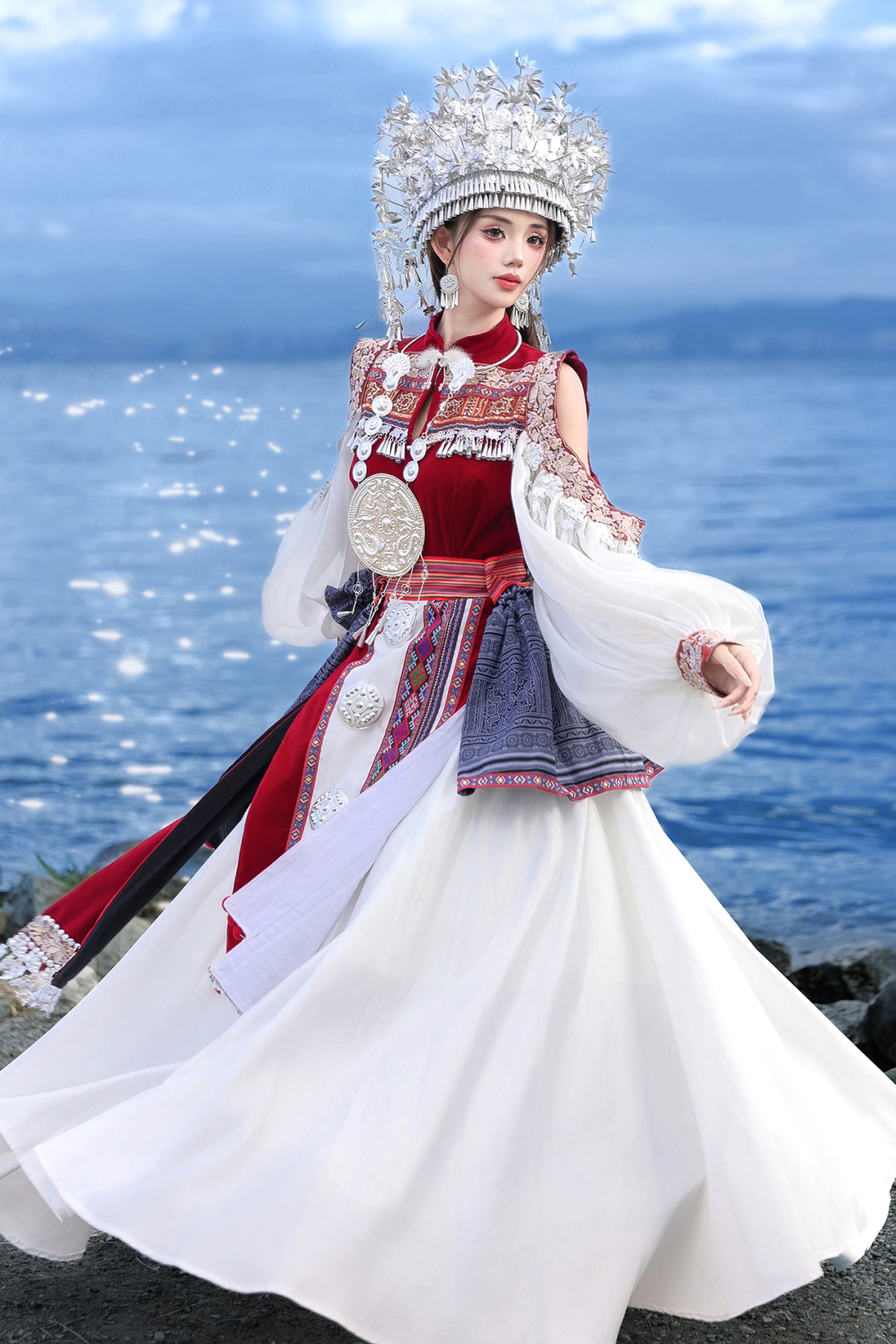 苗族服装土家族少数民族旅拍苗疆少女摄影服饰摄影演出服爆款新款