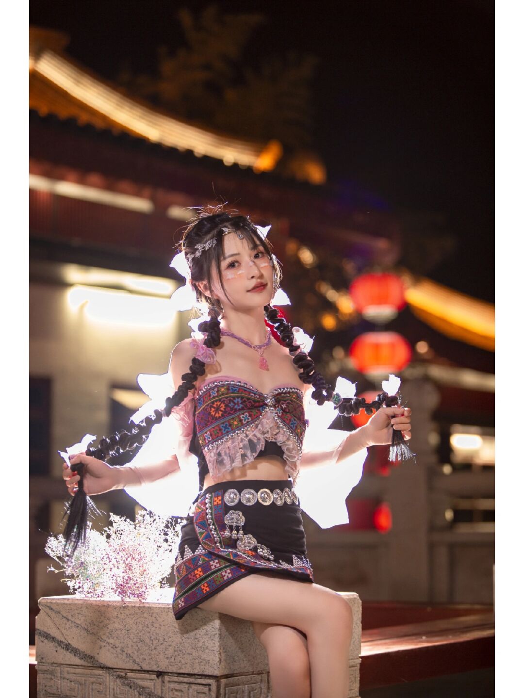 哈尼服云南丽江旅拍少数民族服饰摄影精品套装长短款舞蹈演出