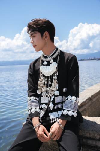云南苗族男装少数民族贵州苗疆异域服装男大理写真旅拍舞台演出服