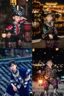 六一儿童节三月三苗族服装 演出服土家族男童舞蹈少数民族旅拍服装