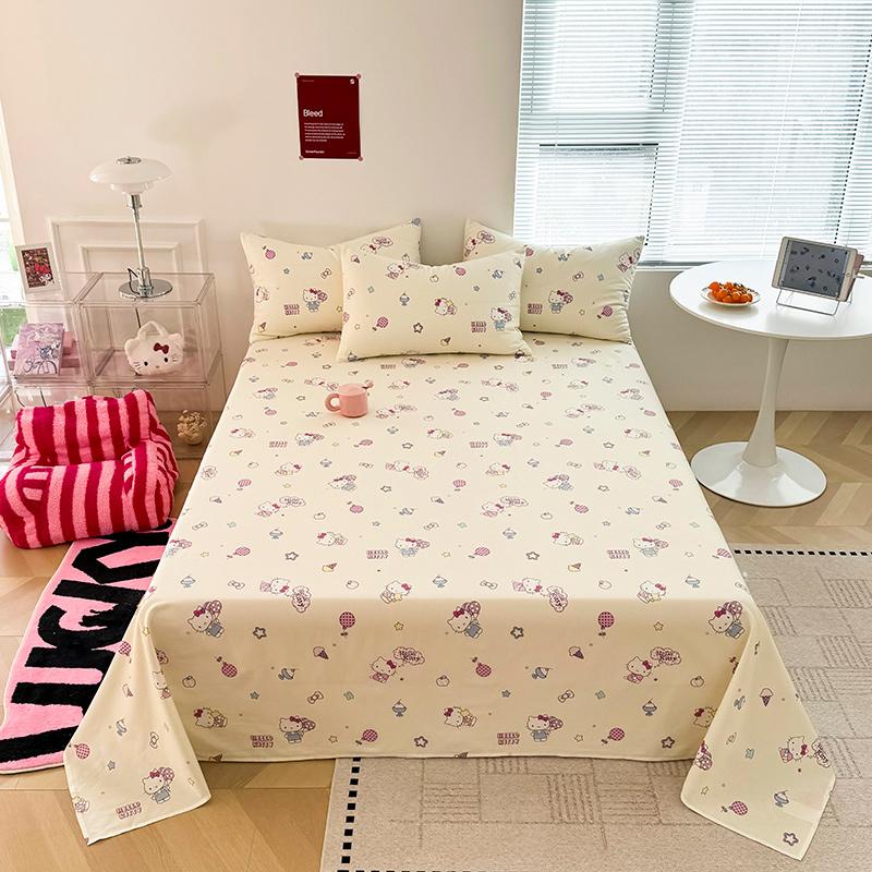 2025新款纯棉床单全棉学生宿舍单人单独被单三丽鸥美乐蒂kitty猫