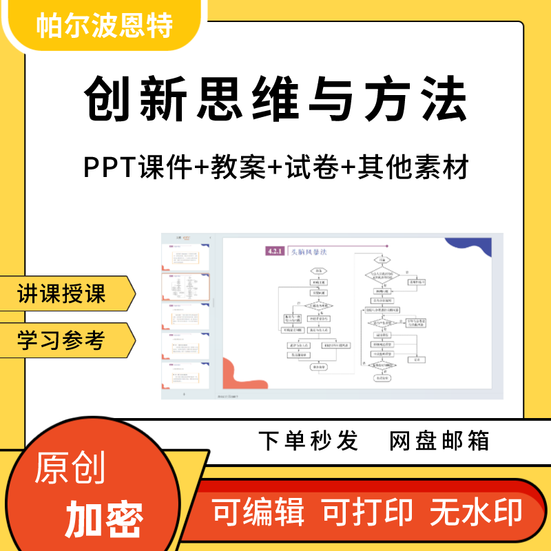 创新思维与方法PPT课件教案讲课备课详案精神创新意识训练方法 商务/设计服务 设计素材/源文件 原图主图