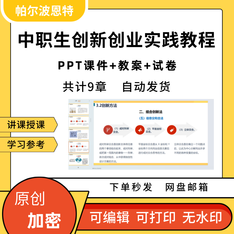 中职生创新创业实践教程PPT课件教案试卷题讲备课团