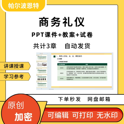 商务礼仪PPT课件教案试卷题讲备课形象往来仪式仪容