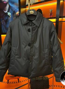鸭绒假两件羽绒服男士冬季新款时尚休闲防寒加厚保暖帅气短款外套