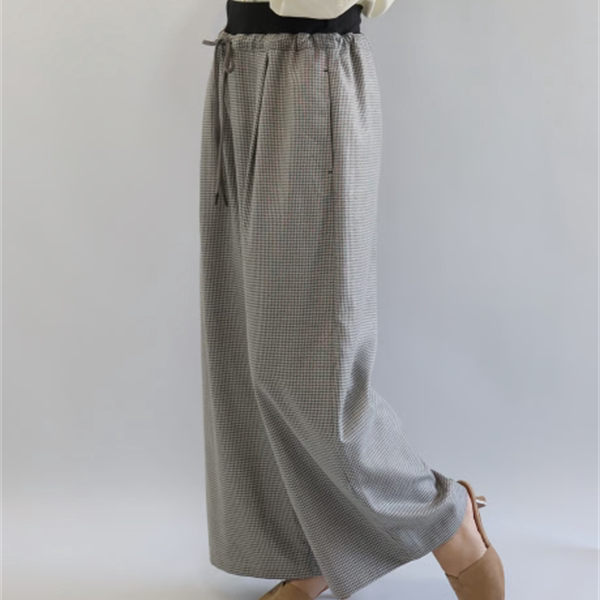 etre relie 日单秋冬松紧高腰百搭休闲小宽松直筒阔腿裤