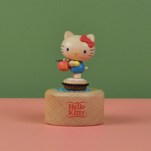 jeancard苹果派HelloKitty八音盒台湾木质桌面送女生可爱生日礼物