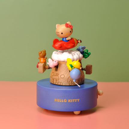 wooderfullife音乐盒kitty飞机八音盒送女友生日情人节新年礼物