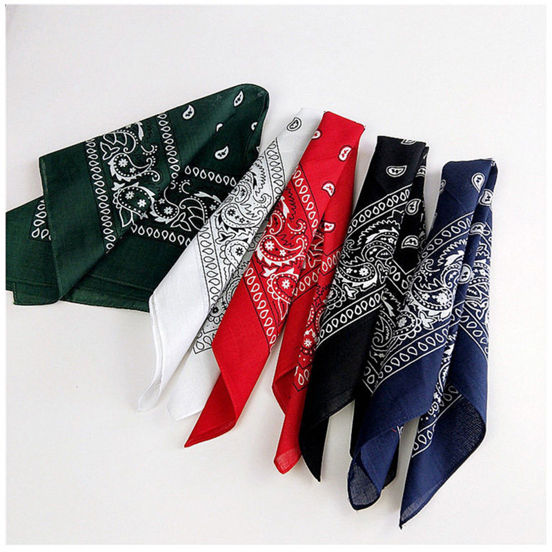 夏秋复古腰果花棉麻小方巾潮男女韩国街舞头巾嘻哈方巾发带手腕巾