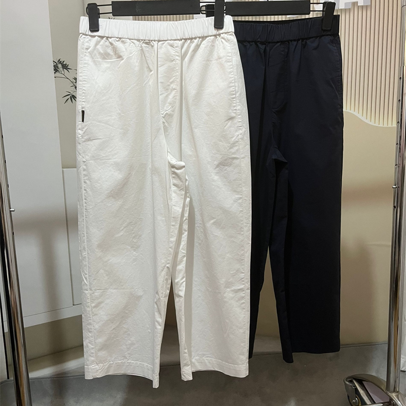 菲玛掂250169正品2025夏季新款纯棉休闲裤高腰显瘦直筒裤8分女裤