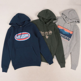 80%棉!美式加厚牛货 加绒户外运动连帽卫衣秋冬休闲肥胖大码男装