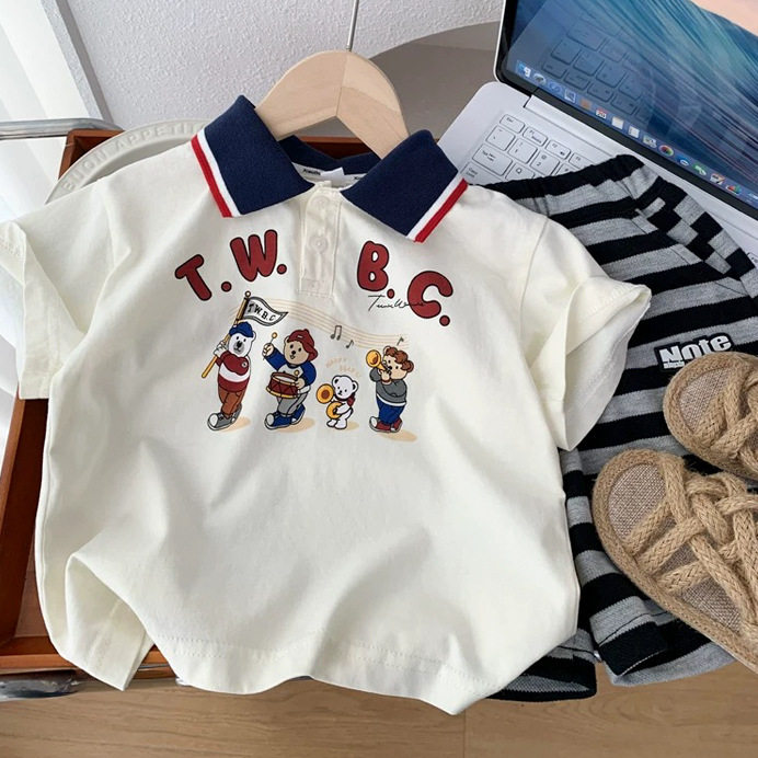 童装儿童POLO衫短袖T恤夏季小熊短袖T恤男童polo翻领宝宝T恤上衣,童装/婴儿装/亲子装,T恤,淘宝优惠券,粉丝福利购,淘宝优惠卷