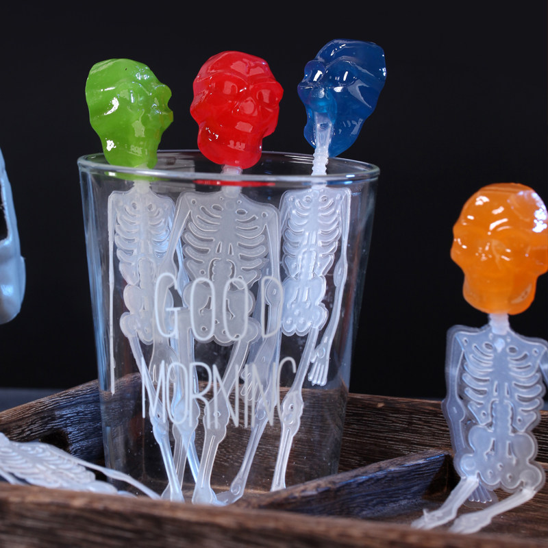 万圣节糖果创意酒吧礼品恐怖骷髅架头恶搞怪好玩棒棒糖儿童礼物