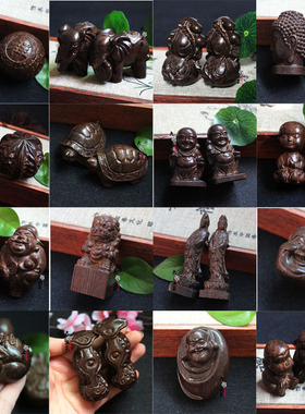 越南沉香木木质摆件皮黑木雕手把件工艺品装饰动物男女士随身文玩