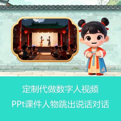 数字人视频制作对口型PPT人物跳出说话对话可订制人物形象