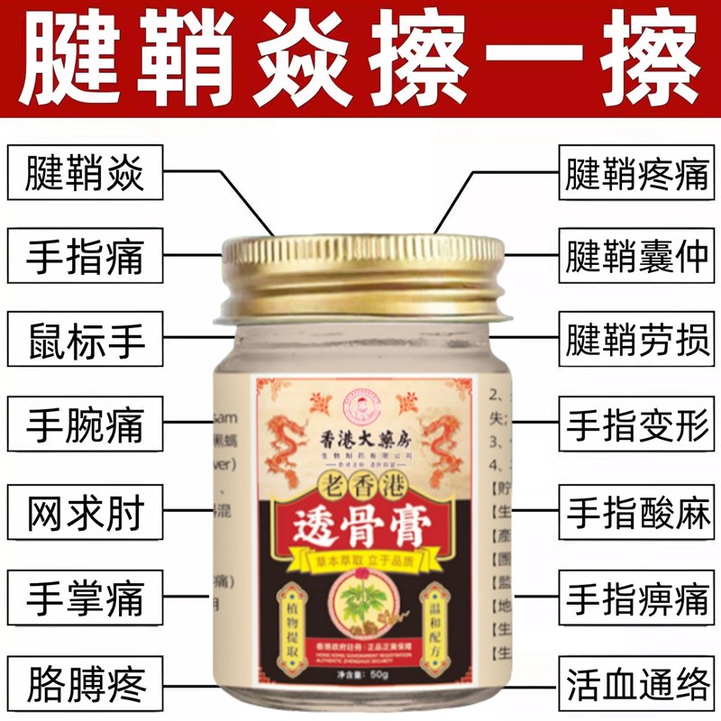 老香港腱鞘大拇指手指变形疼手腕关节疼痛膏药囊鼓肿包透骨膏