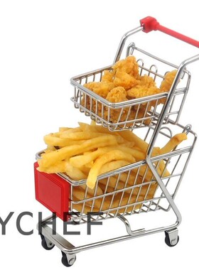 主题餐厅创意购物车食物架 手推车小吃架薯条炸篮炸鸡翅面包篮子