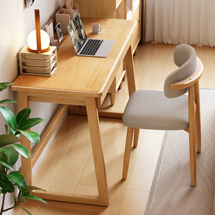 实木书桌简约家用书房45cm办公桌小户型学生写字桌北欧台式电脑桌