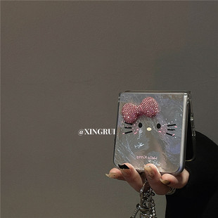 适用小米Mixflip2折叠屏荣耀Vflip2手机壳膜一体表情Kt猫PuraX可爱三星Galaxyzflip7/6女novas防摔50/60Ultra