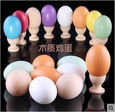 实木鸡蛋 儿童diy绘画材料白胚鸡蛋实木仿真鸡蛋 复活节绘画彩蛋
