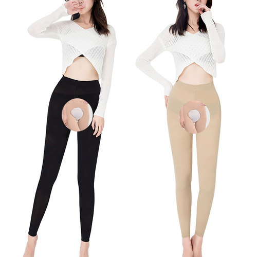 开裆加大码镂空九分丝袜四季