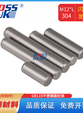 M12*L不锈钢GB119圆柱销定位销销子销钉实心固定销304