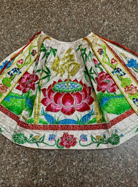 新款莲花观音菩萨佛像披风1.4尺提花布佛字莲花款白色披风绣品