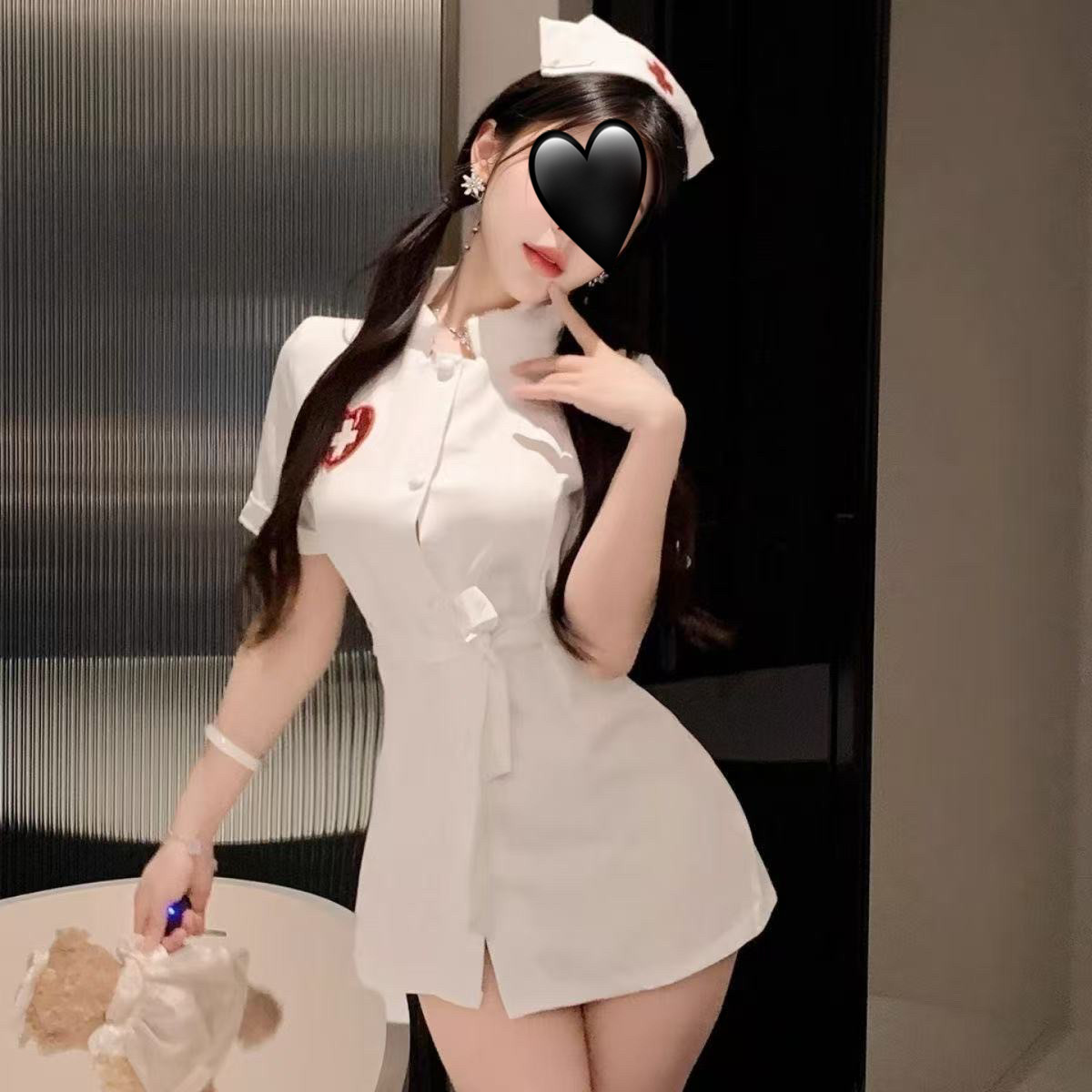 隐欲goddes「流苏」护士服制服网红主播性感角色扮演空姐秘书套装