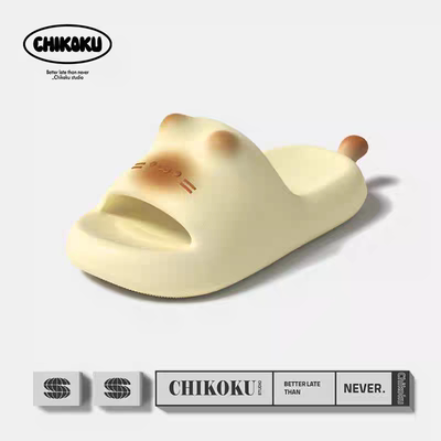 chikoku可爱小猫拖鞋女夏季新款室内家居厚底卡通舒适静音凉拖鞋