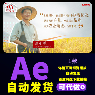 高端简洁背景年度10大影响力获奖人物介绍传记访谈对话图文AE模版