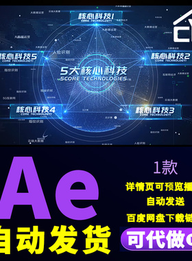 商务蓝色科技企业框架分类说明科技连线项目分布图内容展示AE模板