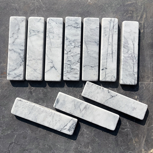 时尚简约伯明翰灰色大理石长条砖卫浴别墅民宿餐厅玄关背景墙地砖