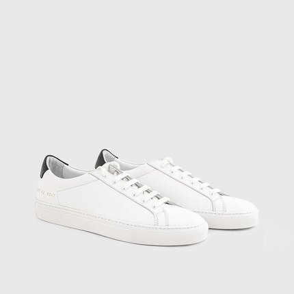 common projects retro classic 男士低帮板鞋拼接黑尾cp小白鞋