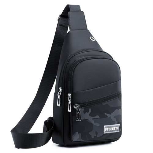 日韩新款休闲斜挎包男款胸包牛津布时尚小背包手机包胸前单肩包