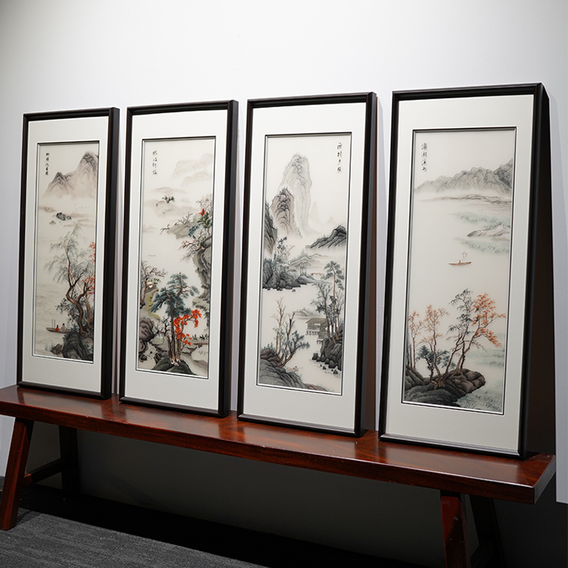 客厅书房新中式手工苏绣刺绣