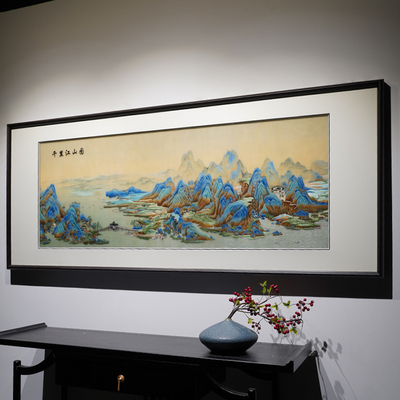 实木外框手工刺绣送货上门包安装