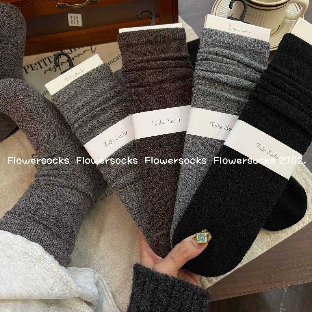 XUE NU早春款镂空松弛感堆堆袜全棉无骨带跟搭配勃肯鞋小布鞋百搭,女士内衣/男士内衣/家居服,中筒袜,淘宝优惠券,粉丝福利购,淘宝优惠卷