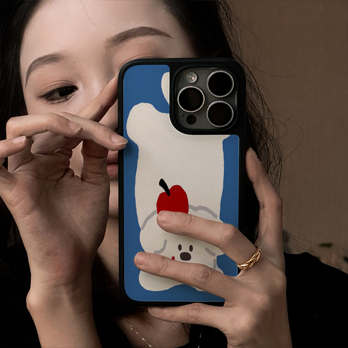 倒立小狗适用iPhone17promax黑边手机保护壳苹果17pro可爱15卡通14小众小米17pro不撞壳华为mate70超好看16少
