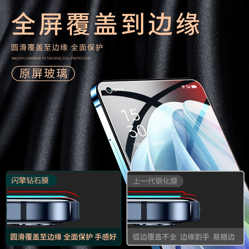 闪擎适用opporeno7钢化膜reno14/13/6/4se/8/5防窥膜a93/a92s/a72/a32手机R17R15贴膜a9/a8水凝膜A96a97k9k10
