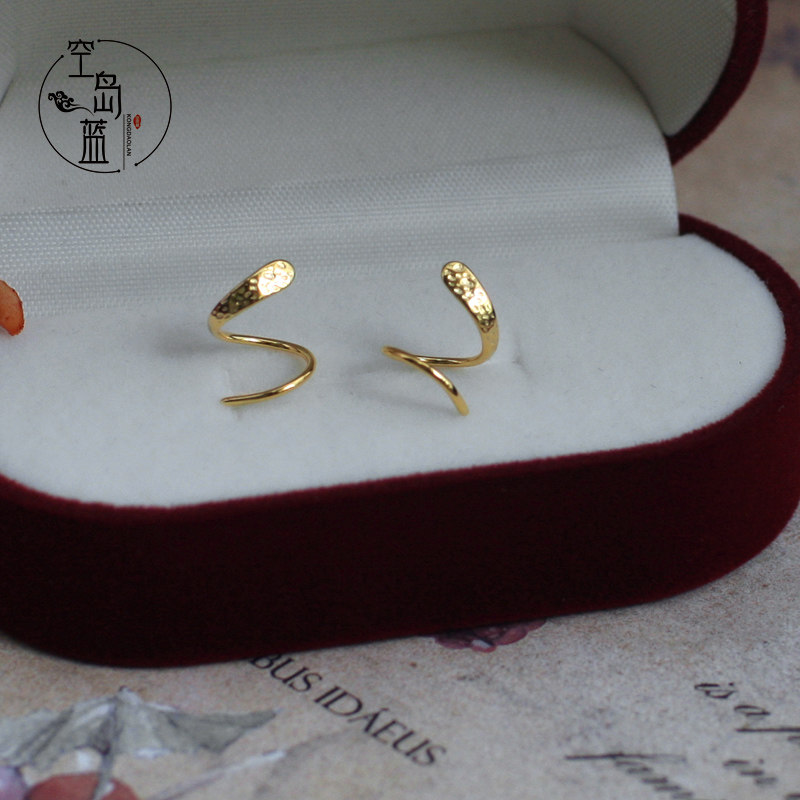 纯银文艺简约清新百搭螺旋小耳钉