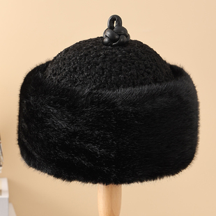 皇帝帽加厚地主帽乾隆帽子男贝勒爷仿水貂毛帽子满族王爷帽蒙古帽