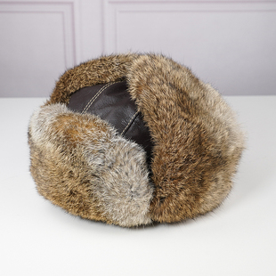 兔毛羊皮雷锋帽皮草帽男女士帽冬天加厚真皮护耳保暖中老年人棉帽