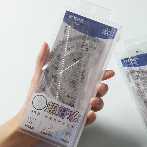 晨光超好拿套尺15cm加厚高透明尺