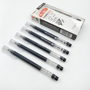 晨光大容量一体式全针管签字笔学生考试0.5mm黑蓝红水笔 AGPV3401