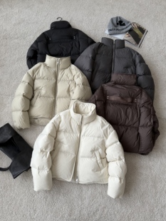 新款 90白鸭绒羽绒服冬季 百搭显瘦保暖外套 DAN韩系简约短款 MOCHA